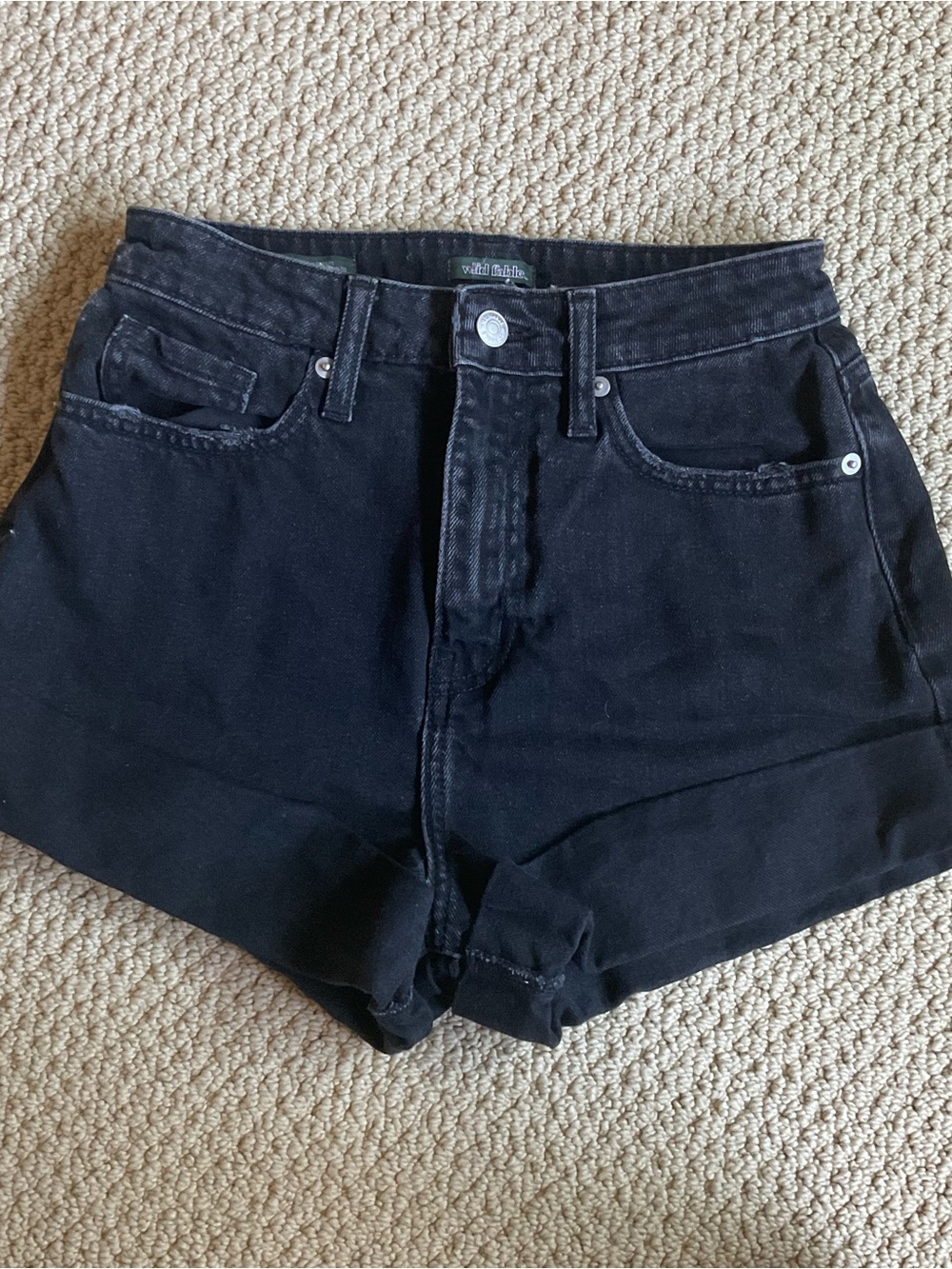 Wild Fable Black High-Rise Denim Shorts